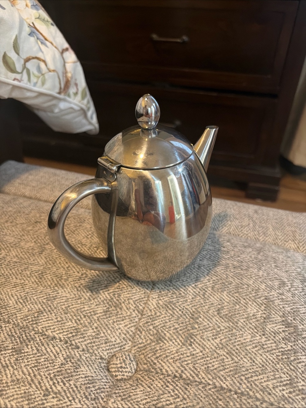 Classic Stainless Steel Teapot in Silver with Lid